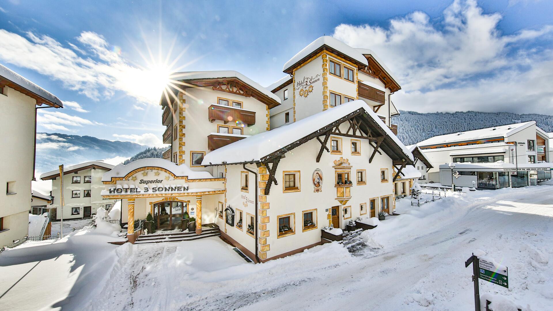 Exterior view hotel in winter
