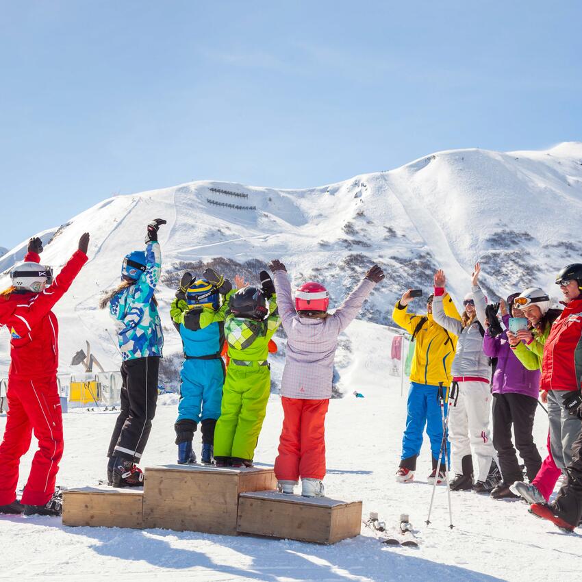 skiing course serfaus kids race 