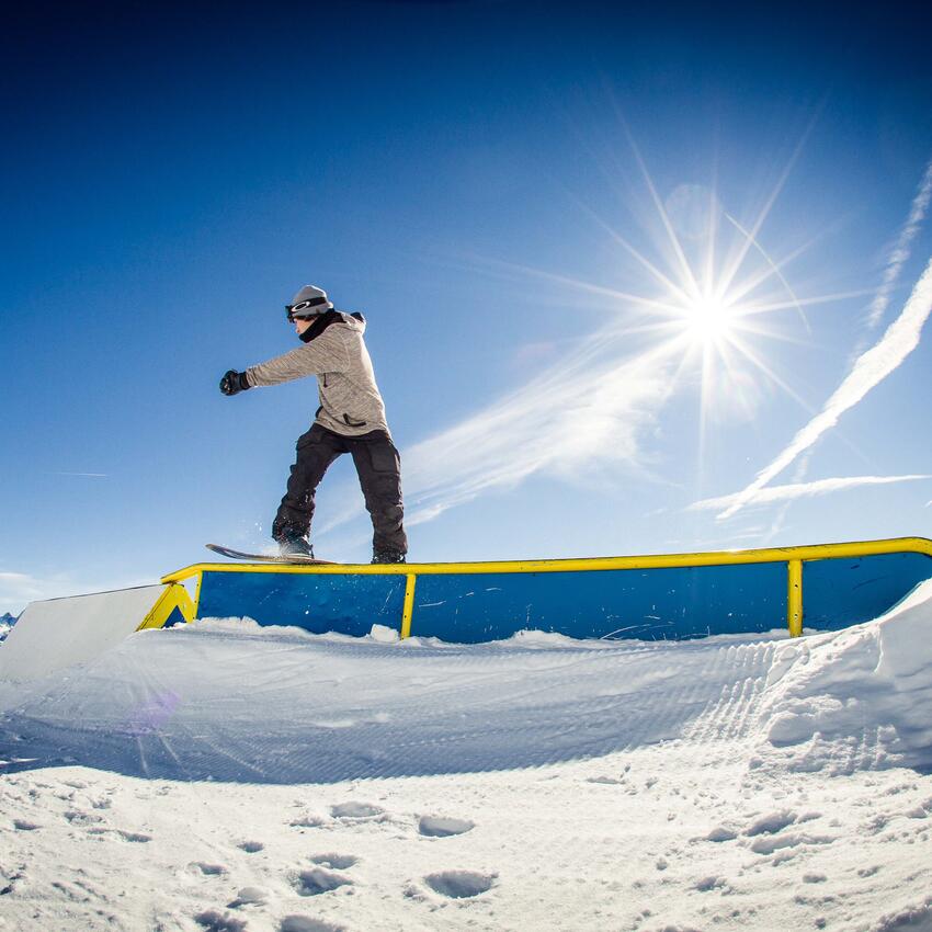 snowboarden im fun park serfaus